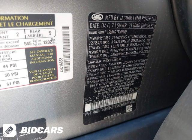 2017 Land Rover Discovery — VIN SALRTBBV2HA016833, şəkil 9