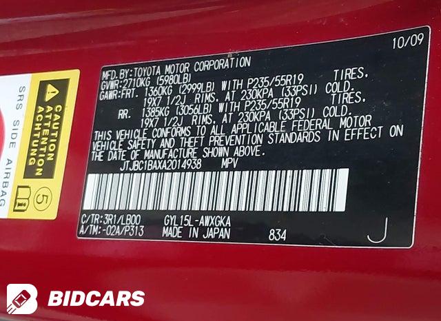 JTJBC1BAXA2014938 2010 Lexus RX photo no. 9