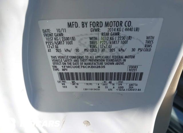 1FMCU0E76CKB02835 2012 Ford Escape photo no. 9