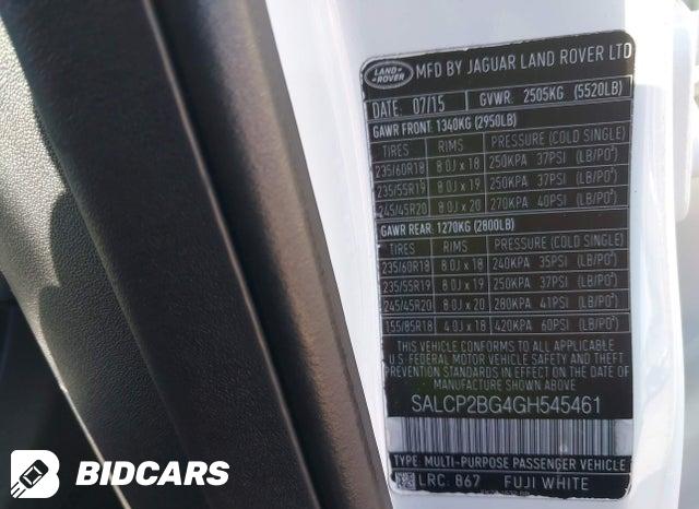 2016 Land Rover Discovery — VIN SALCP2BG4GH545461, şəkil 9