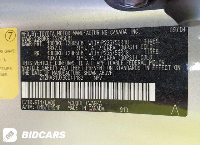 2T2HA31UX5C041182 2005 Lexus RX photo no. 9