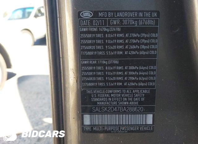 SALSK2D47BA288620 2011 Land Rover Range Rover photo no. 9
