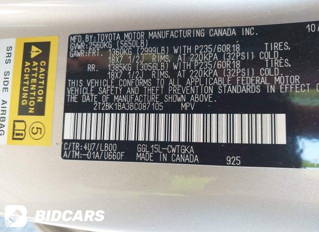 2T2BK1BA3BC087105 2011 Lexus RX photo no. 9