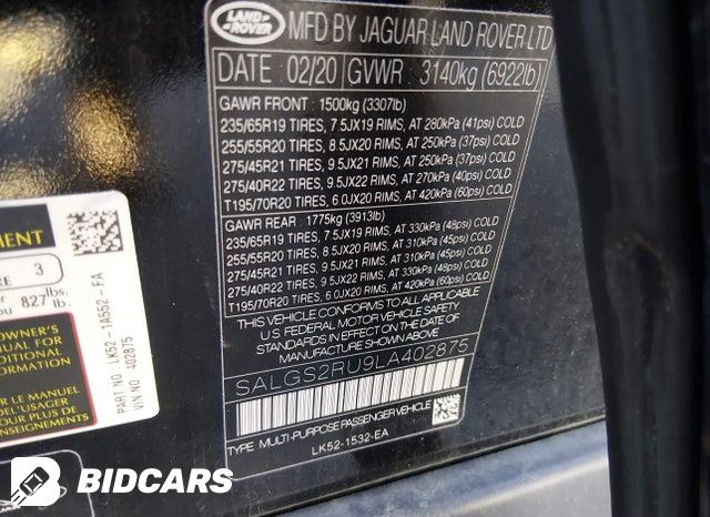2020 Land Rover Range Rover — VIN SALGS2RU9LA402875, şəkil 9