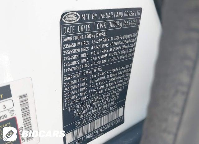 2016 Land Rover Range Rover — VIN SALWG2KF9GA551639, şəkil 9