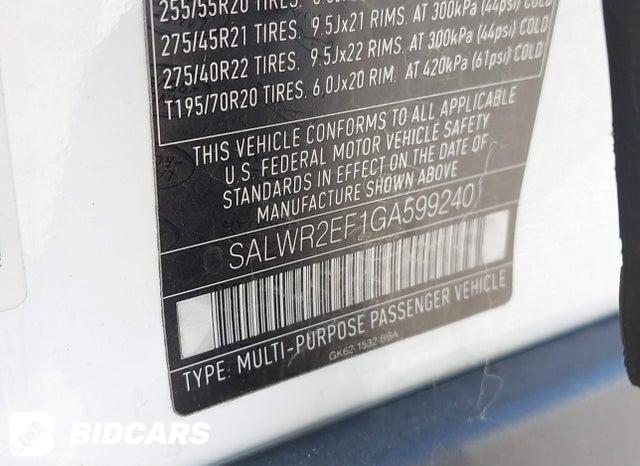 2016 Land Rover Range Rover — VIN SALWR2EF1GA599240, şəkil 9