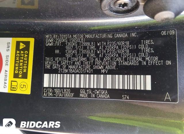 2T2BK1BA0AC017401 2010 Lexus RX photo no. 9