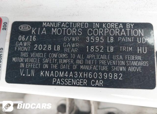 2017 KIA Rio — VIN KNADM4A3XH6039982, şəkil 9