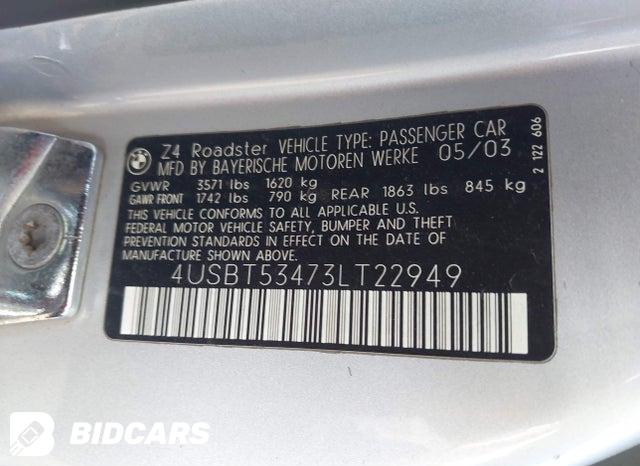4USBT53473LT22949 2003 BMW Z4 photo no. 9