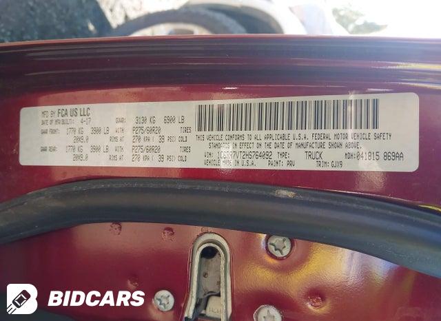 2017 RAM 1500 — VIN 1C6RR7VT2HS764092, şəkil 9