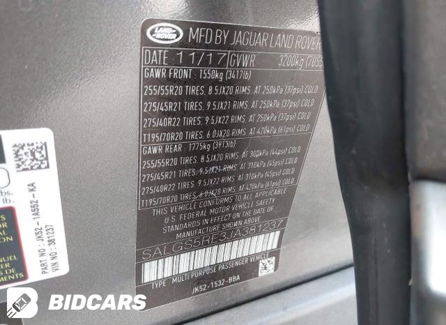 2018 Land Rover Range Rover — VIN SALGS5RE3JA381237, şəkil 9