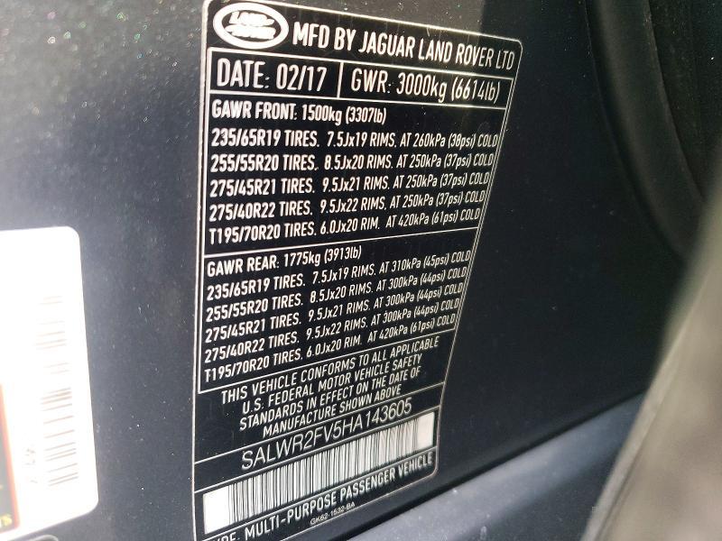 SALWR2FV5HA143605 2017 Land Rover Range Rover photo no. 13