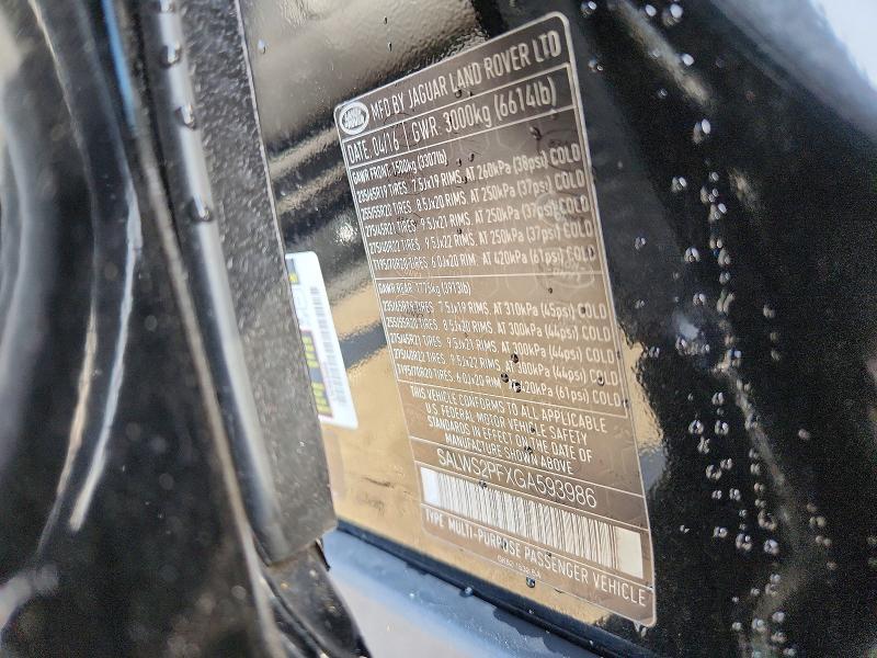 2016 Land Rover Range Rover — VIN SALWS2PFXGA593986, şəkil 13