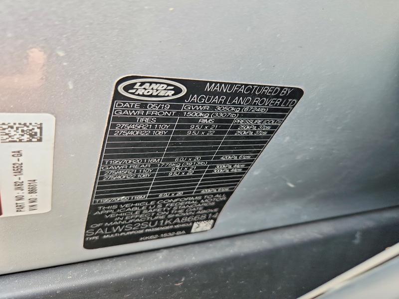 SALWS2SU1KA866814 2019 Land Rover Range Rover photo no. 13