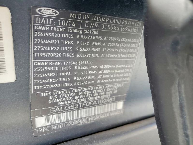 SALGS3TF0FA199881 2015 Land Rover Range Rover photo no. 13