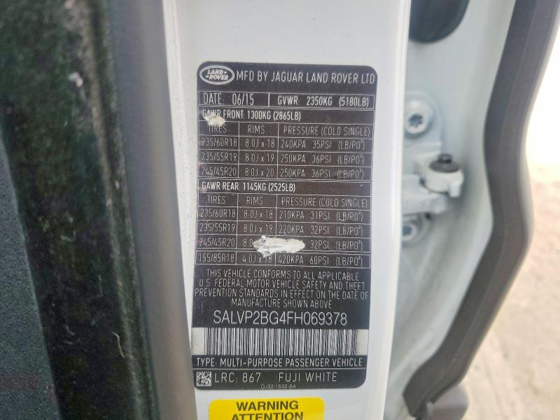 SALVP2BG4FH069378 2015 Land Rover Range Rover photo no. 13