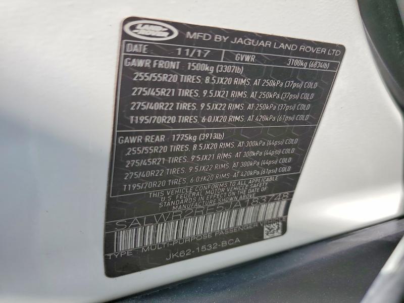 SALWR2RE5JA183748 2018 Land Rover Range Rover photo no. 13
