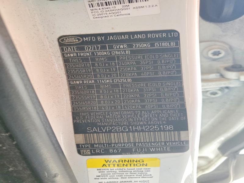SALVP2BG1HH225198 2017 Land Rover Range Rover photo no. 13