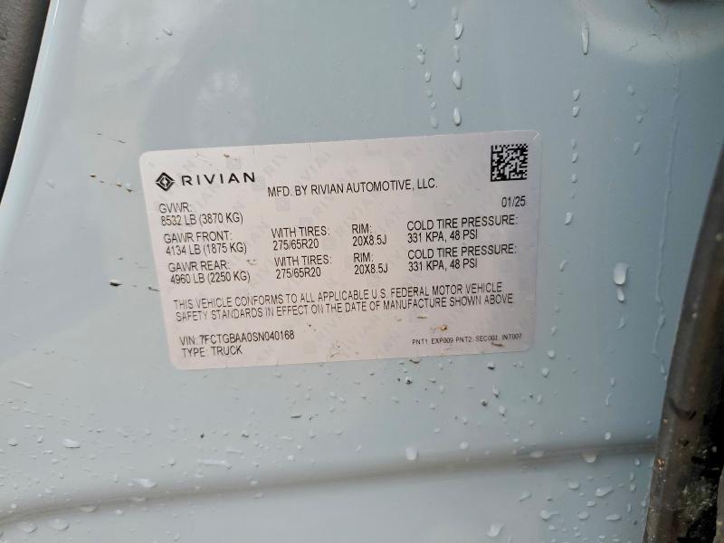 7FCTGBAA0SN040168 2025 Rivian R1T photo no. 12