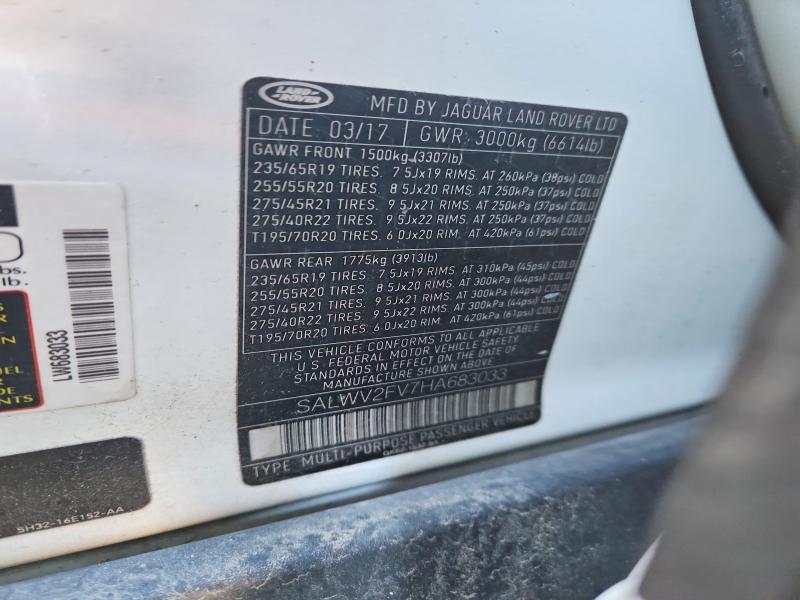 SALWV2FV7HA683033 2017 Land Rover Range Rover photo no. 13