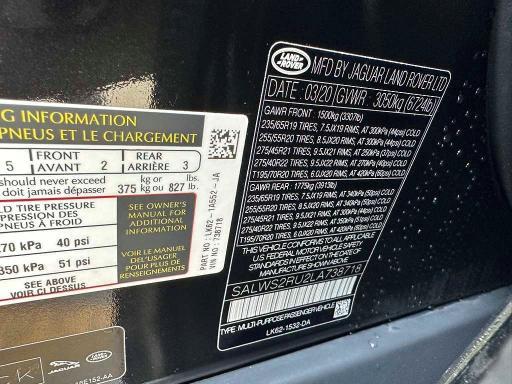 SALWS2RU2LA738718 2020 Land Rover Range Rover photo no. 10