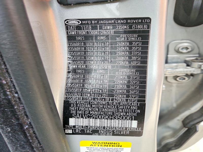 SALVC2RX6KH350061 2019 Land Rover Range Rover photo no. 14