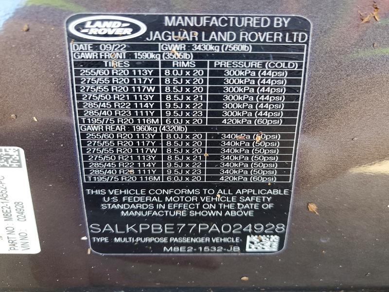 SALKPBE77PA024928 2023 Land Rover Range Rover photo no. 13