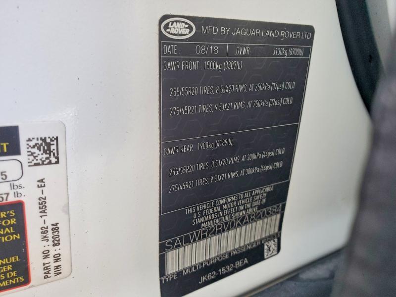 SALWR2RV0KA820384 2019 Land Rover Range Rover photo no. 13