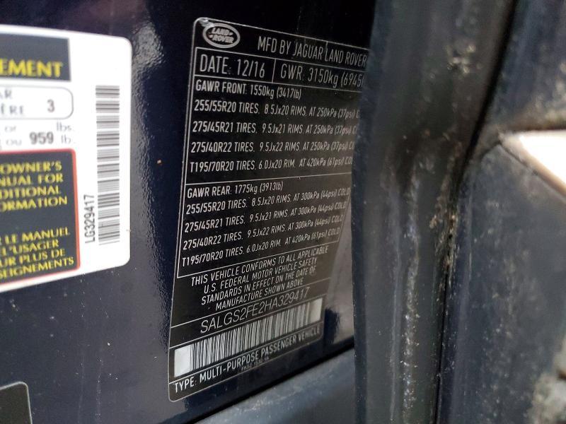 SALGS2FE2HA329417 2017 Land Rover Range Rover photo no. 13