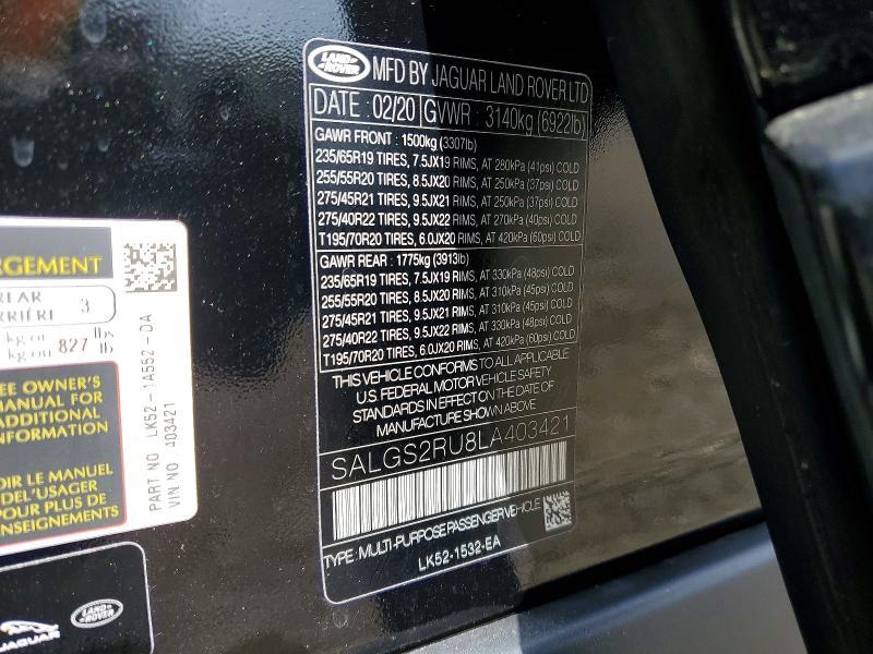 SALGS2RU8LA403421 2020 Land Rover Range Rover photo no. 13