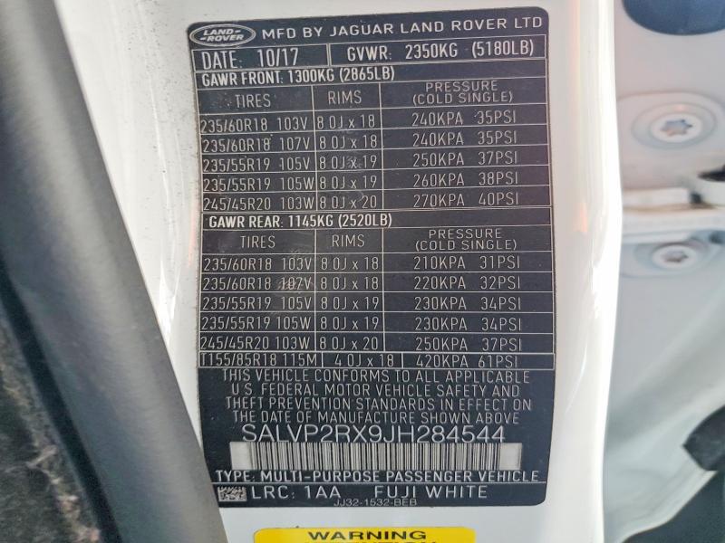 SALVP2RX9JH284544 2018 Land Rover Range Rover photo no. 12