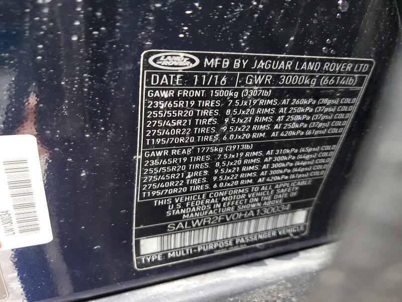 SALWR2FV0HA130034 2017 Land Rover Range Rover photo no. 14
