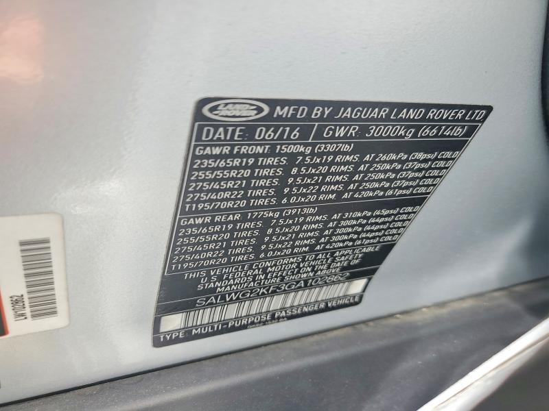 SALWG2KF3GA102862 2016 Land Rover Range Rover photo no. 13