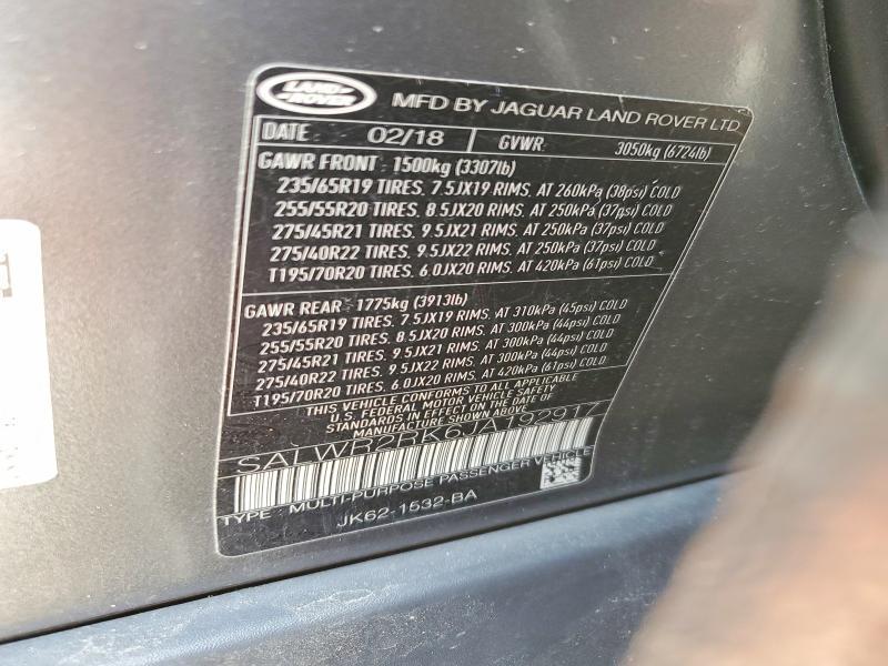 SALWR2RK6JA192917 2018 Land Rover Range Rover photo no. 13