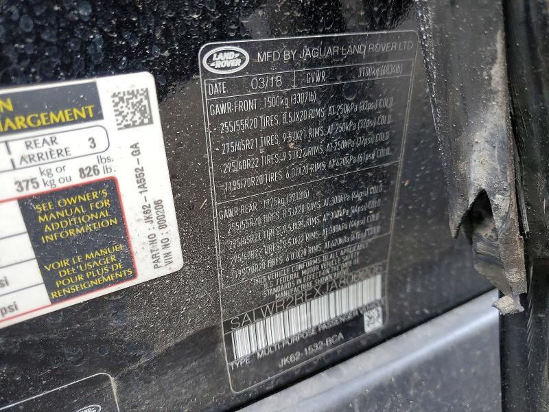SALWR2REXJA800206 2018 Land Rover Range Rover photo no. 12