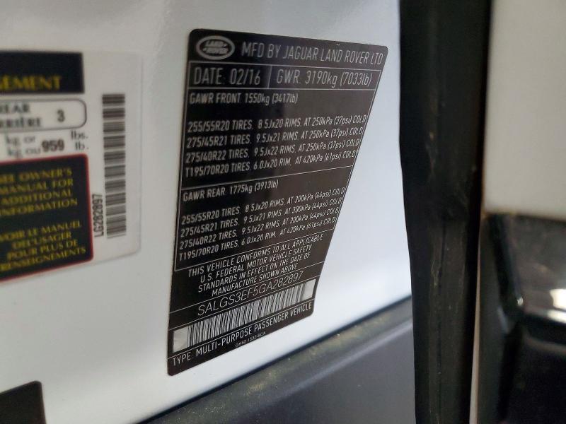 SALGS3EF5GA282897 2016 Land Rover Range Rover photo no. 13