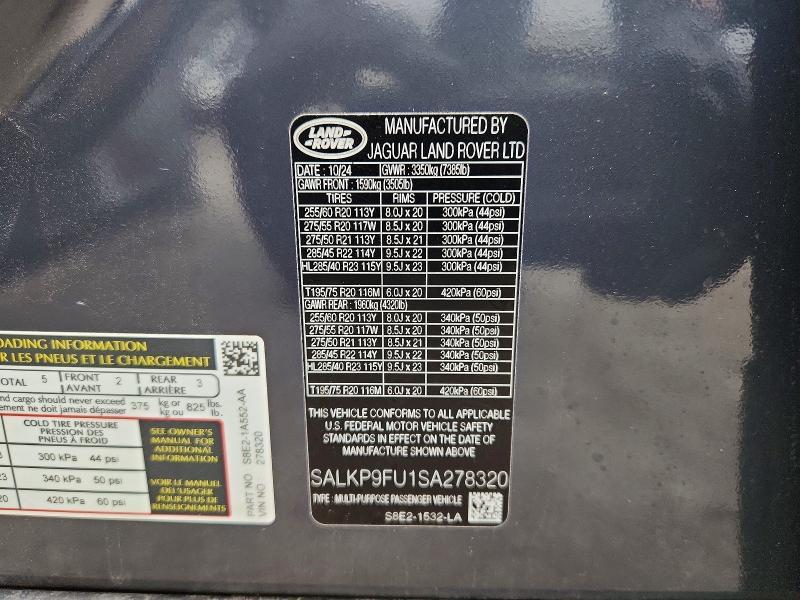 SALKP9FU1SA278320 2025 Land Rover Range Rover photo no. 13