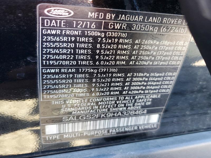 SALGS2FK9HA328464 2017 Land Rover Range Rover photo no. 12