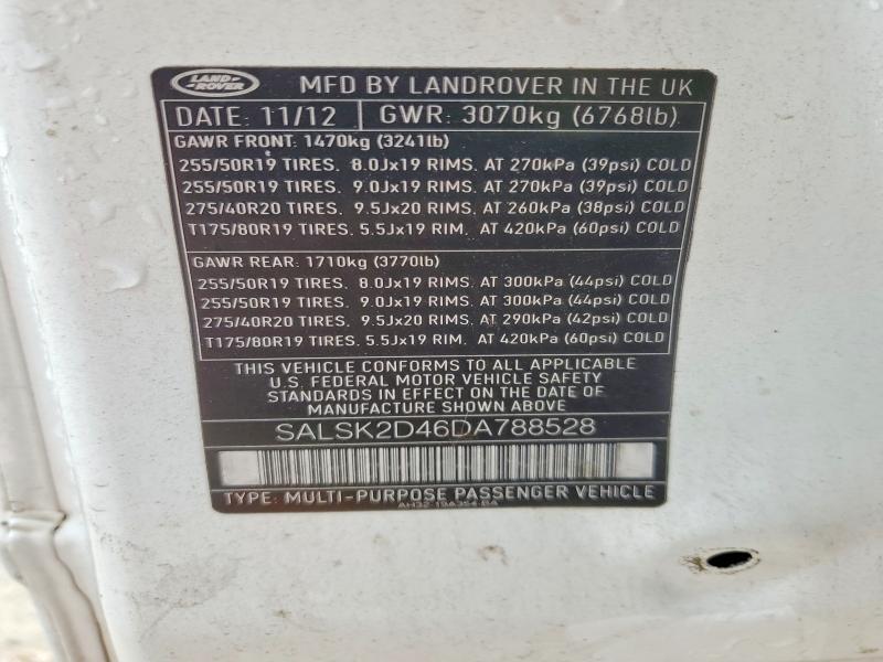 SALSK2D46DA788528 2013 Land Rover Range Rover photo no. 13