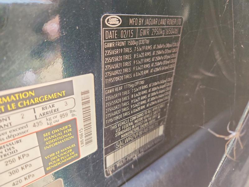 SALWR2VF8FA616615 2015 Land Rover Range Rover photo no. 13