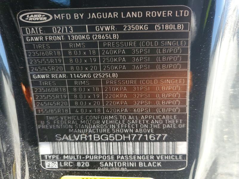 SALVR1BG5DH771677 2013 Land Rover Range Rover photo no. 12
