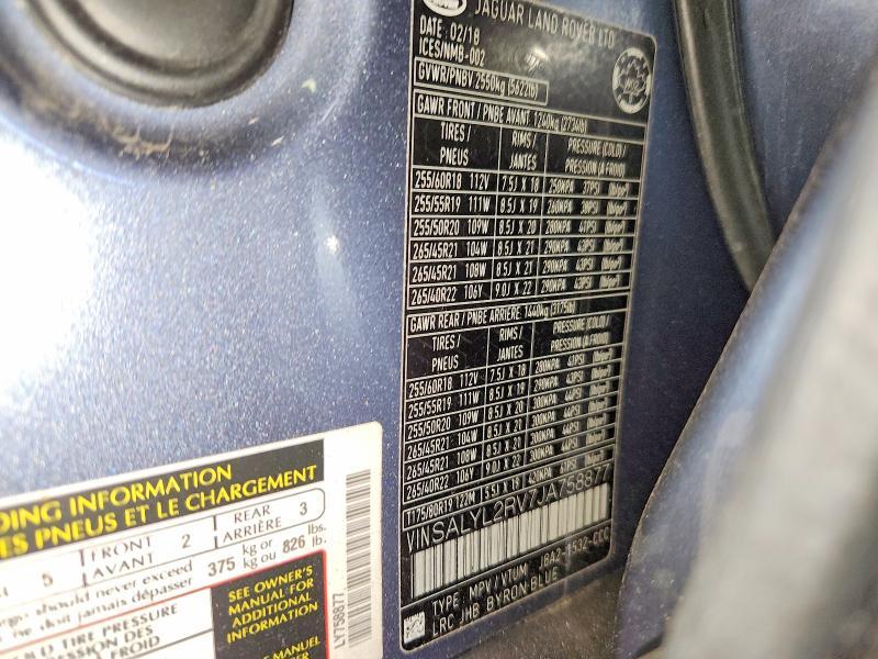 SALYL2RV7JA758877 2018 Land Rover Range Rover photo no. 13