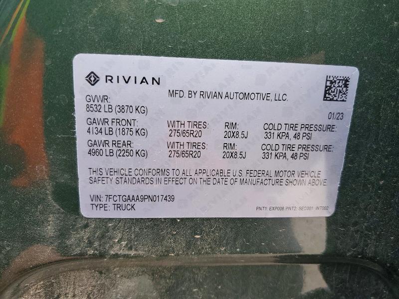 7FCTGAAA9PN017439 2023 Rivian R1T photo no. 12