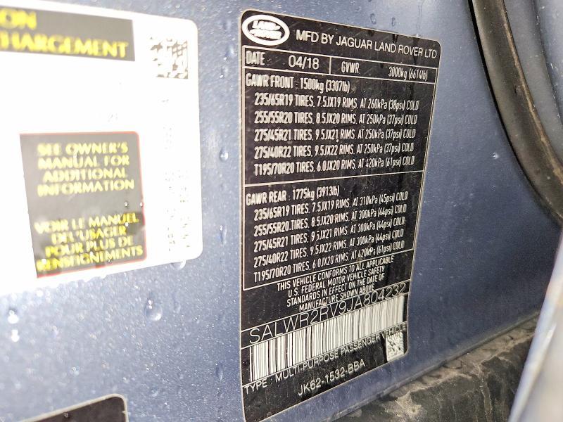 SALWR2RV9JA804232 2018 Land Rover Range Rover photo no. 13