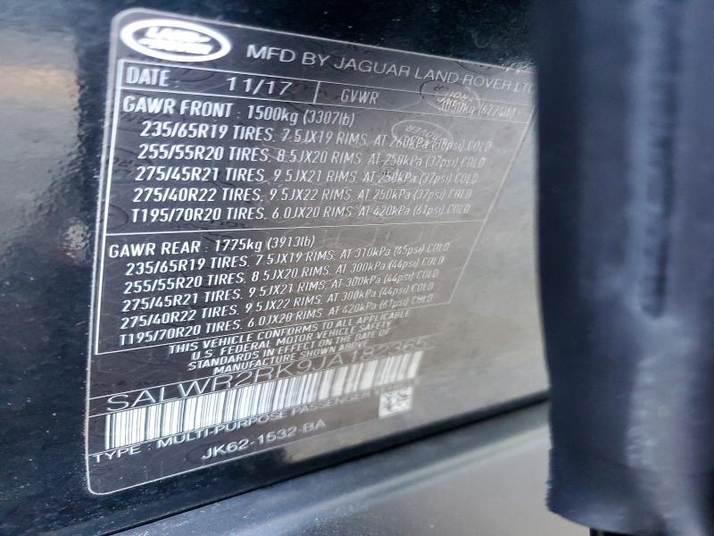 SALWR2RK9JA182365 2018 Land Rover Range Rover photo no. 12