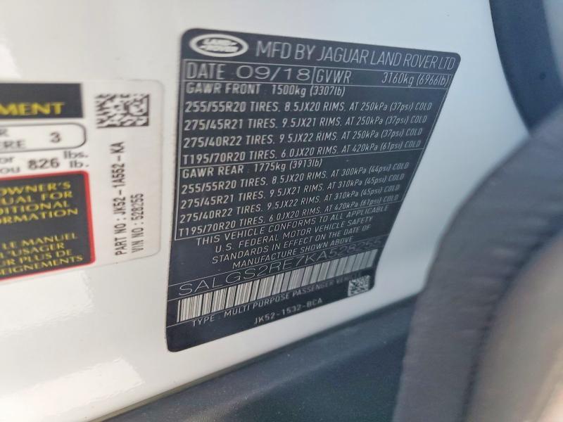 SALGS2RE7KA528255 2019 Land Rover Range Rover photo no. 12
