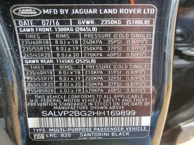 SALVP2BG2HH169899 2017 Land Rover Range Rover photo no. 13