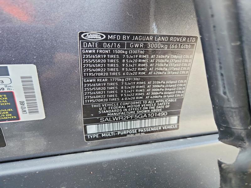 SALWR2PF5GA101490 2016 Land Rover Range Rover photo no. 13