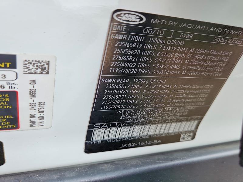 SALWR2RU4KA875122 2019 Land Rover Range Rover photo no. 13