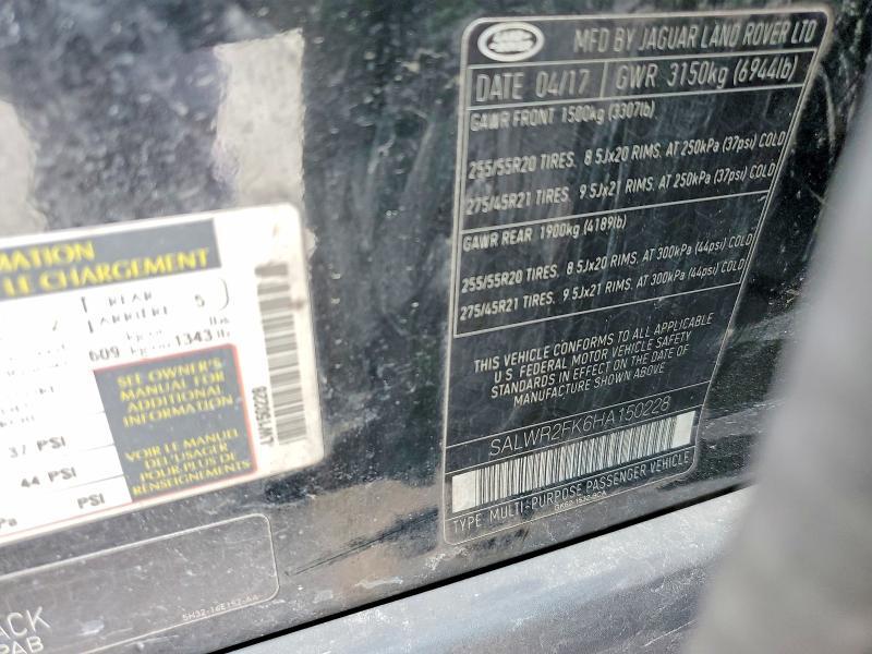SALWR2FK6HA150228 2017 Land Rover Range Rover photo no. 14